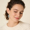 image:imageAustrian Crystal Teardrop Hollow Leaf Drop Dangle Earrings for Women 14K Rose Gold Plated Hypoallergenic JewelryAquamarine