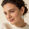 image:imageAustrian Crystal Teardrop Hollow Leaf Drop Dangle Earrings for Women 14K Rose Gold Plated Hypoallergenic JewelryAquamarine