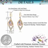 image:imageAustrian Crystal Teardrop Hollow Leaf Drop Dangle Earrings for Women 14K Rose Gold Plated Hypoallergenic JewelryAurora Borealis
