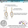 image:imageAustrian Crystal Teardrop Hollow Leaf Drop Dangle Earrings for Women 14K Rose Gold Plated Hypoallergenic JewelryClear White
