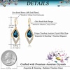 image:imageAustrian Crystal Teardrop Hollow Leaf Drop Dangle Earrings for Women 14K Rose Gold Plated Hypoallergenic JewelryDark Blue