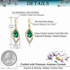 image:imageAustrian Crystal Teardrop Hollow Leaf Drop Dangle Earrings for Women 14K Rose Gold Plated Hypoallergenic JewelryEmerald