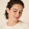 image:imageAustrian Crystal Teardrop Hollow Leaf Drop Dangle Earrings for Women 14K Rose Gold Plated Hypoallergenic JewelryLight Topaz
