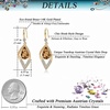 image:imageAustrian Crystal Teardrop Hollow Leaf Drop Dangle Earrings for Women 14K Rose Gold Plated Hypoallergenic JewelryLight Topaz