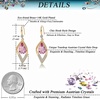 image:imageAustrian Crystal Teardrop Hollow Leaf Drop Dangle Earrings for Women 14K Rose Gold Plated Hypoallergenic JewelryPink