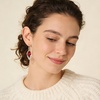 image:imageAustrian Crystal Teardrop Hollow Leaf Drop Dangle Earrings for Women 14K Rose Gold Plated Hypoallergenic JewelryRed