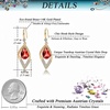 image:imageAustrian Crystal Teardrop Hollow Leaf Drop Dangle Earrings for Women 14K Rose Gold Plated Hypoallergenic JewelryRed
