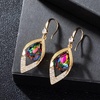image:imageAustrian Crystal Teardrop Hollow Leaf Drop Dangle Earrings for Women 14K Rose Gold Plated Hypoallergenic JewelryVitrail Medium