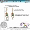 image:imageAustrian Crystal Teardrop Hollow Leaf Drop Dangle Earrings for Women 14K Rose Gold Plated Hypoallergenic JewelryVitrail Medium