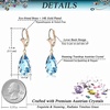 image:imageAustrian Crystal Teardrop Leverback Dangle Earrings for Women Fashion 14K Gold Plated Hypoallergenic JewelryAquamarine