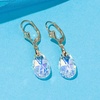 image:imageAustrian Crystal Teardrop Leverback Dangle Earrings for Women Fashion 14K Gold Plated Hypoallergenic JewelryAurora Borealis