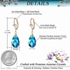 image:imageAustrian Crystal Teardrop Leverback Dangle Earrings for Women Fashion 14K Gold Plated Hypoallergenic JewelryBermuda Blue