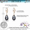 image:imageAustrian Crystal Teardrop Leverback Dangle Earrings for Women Fashion 14K Gold Plated Hypoallergenic JewelryBlack