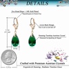 image:imageAustrian Crystal Teardrop Leverback Dangle Earrings for Women Fashion 14K Gold Plated Hypoallergenic JewelryEmerald