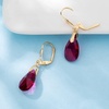 image:imageAustrian Crystal Teardrop Leverback Dangle Earrings for Women Fashion 14K Gold Plated Hypoallergenic JewelryFuchsia