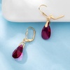 image:imageAustrian Crystal Teardrop Leverback Dangle Earrings for Women Fashion 14K Gold Plated Hypoallergenic JewelryFuchsia