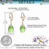 image:imageAustrian Crystal Teardrop Leverback Dangle Earrings for Women Fashion 14K Gold Plated Hypoallergenic JewelryGreen
