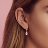 image:imageAustrian Crystal Teardrop Leverback Dangle Earrings for Women Fashion 14K Gold Plated Hypoallergenic JewelryPink