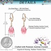 image:imageAustrian Crystal Teardrop Leverback Dangle Earrings for Women Fashion 14K Gold Plated Hypoallergenic JewelryPink
