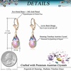 image:imageAustrian Crystal Teardrop Leverback Dangle Earrings for Women Fashion 14K Gold Plated Hypoallergenic JewelryRainbow