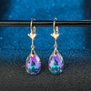 image:imageAustrian Crystal Teardrop Leverback Dangle Earrings for Women Fashion 14K Gold Plated Hypoallergenic JewelryRainbow
