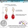 image:imageAustrian Crystal Teardrop Leverback Dangle Earrings for Women Fashion 14K Gold Plated Hypoallergenic JewelryRed