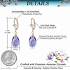 image:imageAustrian Crystal Teardrop Leverback Dangle Earrings for Women Fashion 14K Gold Plated Hypoallergenic JewelryTanzanite
