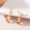 image:imageAustrian Crystal Teardrop Leverback Dangle Earrings for Women Fashion 14K Gold Plated Hypoallergenic JewelryTopaz