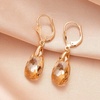 image:imageAustrian Crystal Teardrop Leverback Dangle Earrings for Women Fashion 14K Gold Plated Hypoallergenic JewelryTopaz