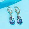image:imageAustrian Crystal Teardrop Leverback Dangle Earrings for Women Fashion 14K Gold Plated Hypoallergenic JewelryVitrail Light