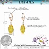 image:imageAustrian Crystal Teardrop Leverback Dangle Earrings for Women Fashion 14K Gold Plated Hypoallergenic JewelryYellow