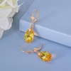image:imageAustrian Crystal Teardrop Leverback Dangle Earrings for Women Fashion 14K Gold Plated Hypoallergenic JewelryYellow
