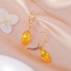 image:imageAustrian Crystal Teardrop Leverback Dangle Earrings for Women Fashion 14K Gold Plated Hypoallergenic JewelryYellow