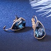 image:imageAustrian Crystal Triangle Leverback Drop Earrings for Women 14K Rose Gold Plated Hypoallergenic JewelryDark Blue