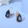 image:imageAustrian Crystal Triangle Leverback Drop Earrings for Women 14K Rose Gold Plated Hypoallergenic JewelryDark Blue