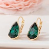 image:imageAustrian Crystal Triangle Leverback Drop Earrings for Women 14K Rose Gold Plated Hypoallergenic JewelryEmerald