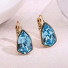 image:imageAustrian Crystal Triangle Leverback Drop Earrings for Women 14K Rose Gold Plated Hypoallergenic JewelryLight Blue