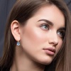 image:imageAustrian Crystal Triangle Leverback Drop Earrings for Women 14K Rose Gold Plated Hypoallergenic JewelryLight Blue