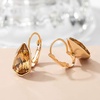 image:imageAustrian Crystal Triangle Leverback Drop Earrings for Women 14K Rose Gold Plated Hypoallergenic JewelryLight Topaz
