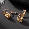 image:imageAustrian Crystal Triangle Leverback Drop Earrings for Women 14K Rose Gold Plated Hypoallergenic JewelryLight Topaz