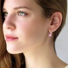 image:imageAustrian Crystal Triangle Leverback Drop Earrings for Women 14K Rose Gold Plated Hypoallergenic JewelryPink