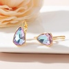image:imageAustrian Crystal Triangle Leverback Drop Earrings for Women 14K Rose Gold Plated Hypoallergenic JewelryVitrail Light