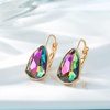 image:imageAustrian Crystal Triangle Leverback Drop Earrings for Women 14K Rose Gold Plated Hypoallergenic JewelryVitrail Medium