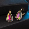image:imageAustrian Crystal Triangle Leverback Drop Earrings for Women 14K Rose Gold Plated Hypoallergenic JewelryVitrail Medium