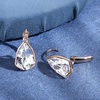image:imageAustrian Crystal Triangle Leverback Drop Earrings for Women 14K Rose Gold Plated Hypoallergenic JewelryWhite