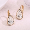 image:imageAustrian Crystal Triangle Leverback Drop Earrings for Women 14K Rose Gold Plated Hypoallergenic JewelryWhite
