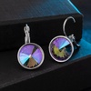 image:imageAustrian Crystals Round Drop Leverback Earrings for Women 14K Gold Plated Hypoallergenic Hoop EarringsAurora Green