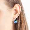 image:imageAustrian Crystals Round Drop Leverback Earrings for Women 14K Gold Plated Hypoallergenic Hoop EarringsAurora Green