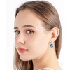 image:imageAustrian Crystals Round Drop Leverback Earrings for Women 14K Gold Plated Hypoallergenic Hoop EarringsAurora Green