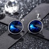 image:imageAustrian Crystals Round Drop Leverback Earrings for Women 14K Gold Plated Hypoallergenic Hoop EarringsBlue